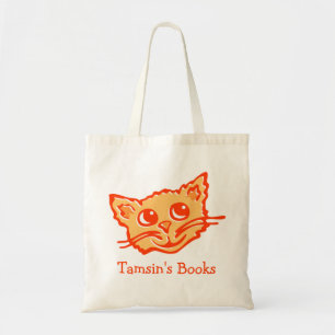 Bibliotheks-Buchtasche des Katzenkätzchens orange Tragetasche