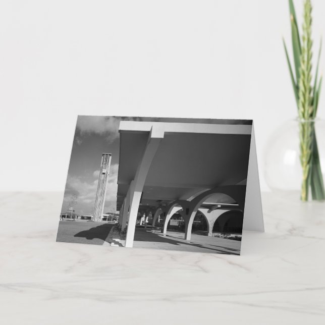 Bibliotheks-Eingangs-Bögen, Glockenturm im Karte (Vorderseite)