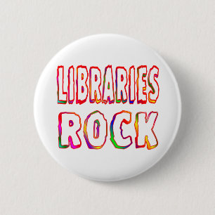 Bibliotheks-Felsen Button