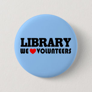 Bibliotheks-freiwilliger Knopf Button