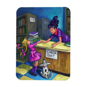 Bibliotheks-Karo-heraus Grafik Magnet