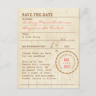 Bibliotheks-Karte Termin vormerken Save The Date