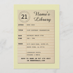 Bibliotheks-Karten-Buch-Geburtstags-Party-Autor Einladung