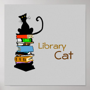 Bibliotheks-Katze Poster