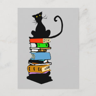 Bibliotheks-Katze Postkarte