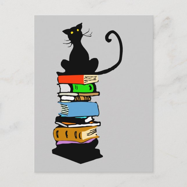 Bibliotheks-Katze Postkarte (Vorderseite)