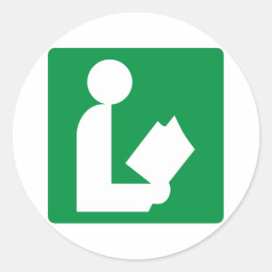 Bibliotheks-Landstraßen-Zeichen Runder Aufkleber