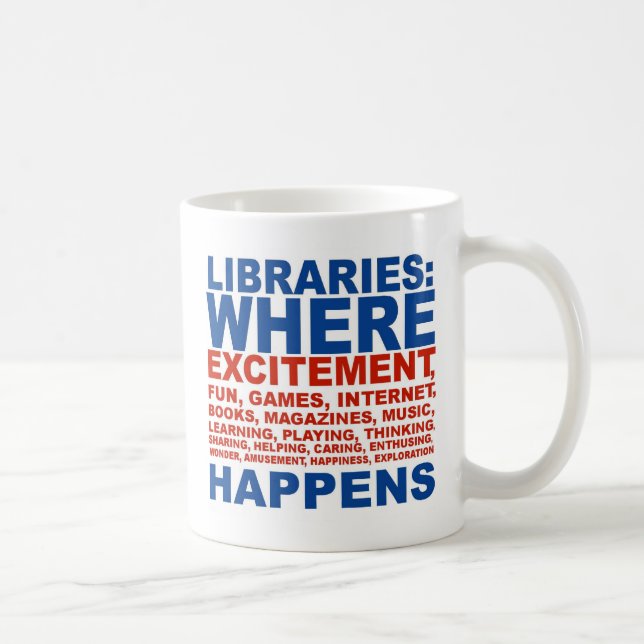Bibliotheksaufregungs-Tasse Tasse (Rechts)