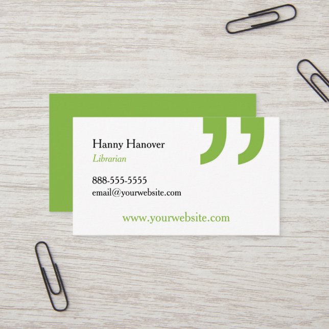 Bibliotheksbibliothekskarte Visitenkarte (Vorderseite/Rückseite Beispiel)