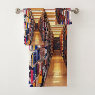 Bibliotheksbücher Abstrakte Badehandtuchhalterung Badhandtuch Set