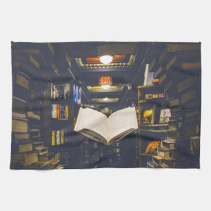 Bibliotheksbücher - Bücherregale im offenen Buch l Geschirrtuch