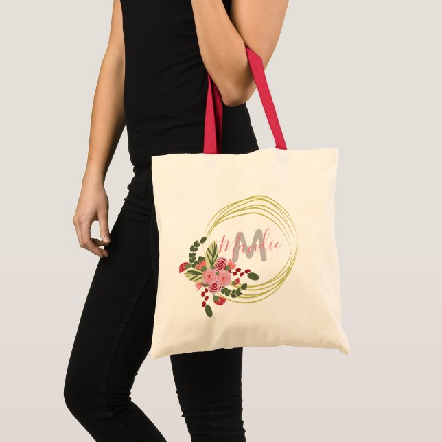 Bibliotheksbücher für Rose mit Blumenblättern Tragetasche (Vorderseite (Produkt))