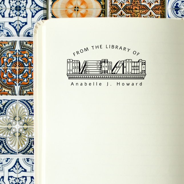 Bibliotheksbücher für rustikale Individuelle Name Gummistempel (Von Creator hochgeladen)