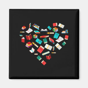 Bibliotheksbücher Herz Bücherwurm Valentinstag Ges Magnet