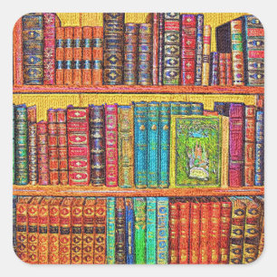 Bibliotheksbücher Quadratischer Aufkleber