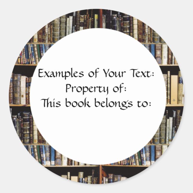 Bibliotheksbücher Runder Aufkleber (Vorderseite)