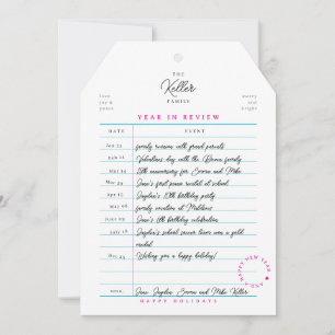 Bibliotheksjahresrückblick Flache Weihnachtskarte Feiertagskarte