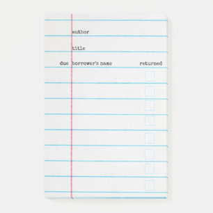 Bibliothekskarte Post-it Klebezettel