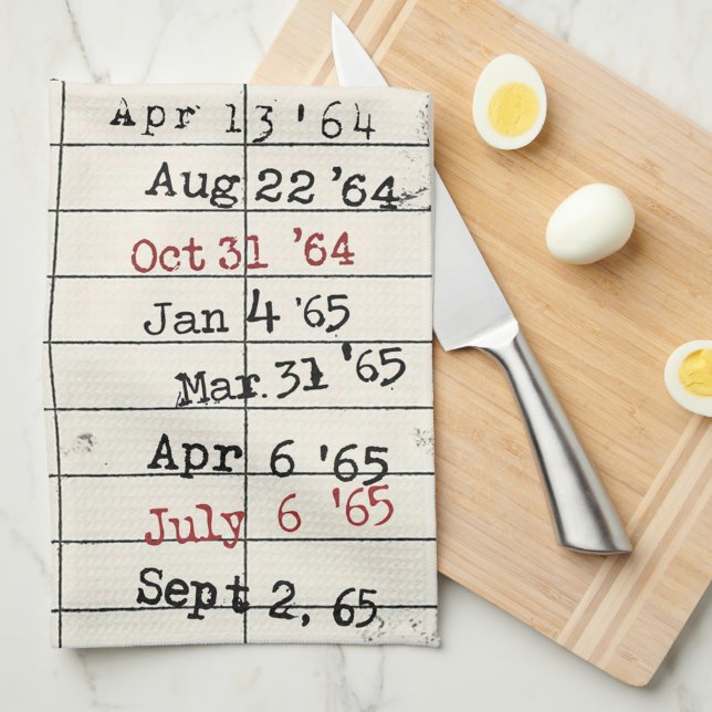 Bibliothekskarte zurückdrehen geschirrtuch (Viertel Falte)