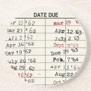 Bibliothekskarte zurückdrehen getränkeuntersetzer