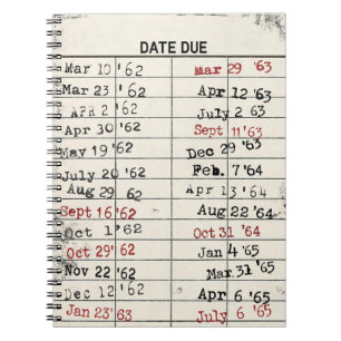 Bibliothekskarte zurückdrehen notizblock