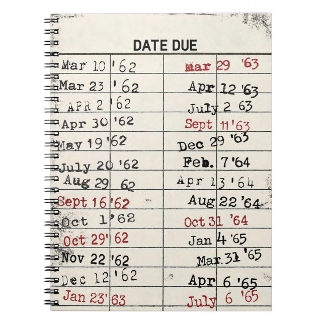 Bibliothekskarte zurückdrehen notizblock (Vorderseite)