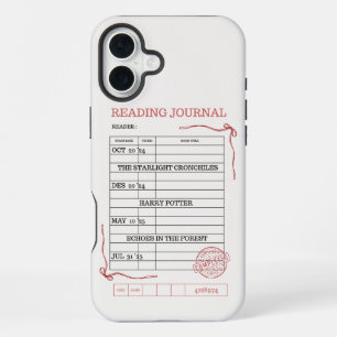 Bibliothekskarten-Ästhetik-Handyhülle iPhone 16 Plus Hülle