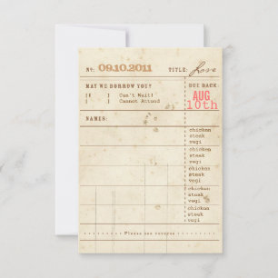 Bibliothekskarten-RSVP-Postkarte RSVP Karte