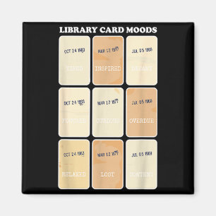 Bibliothekskarten-Stimmungen vintage buchliebhaber Magnet