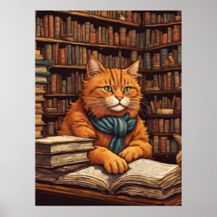 Bibliothekskatze #17 Poster