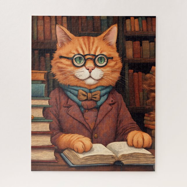 Bibliothekskatze #19 Puzzle (Vertikal)