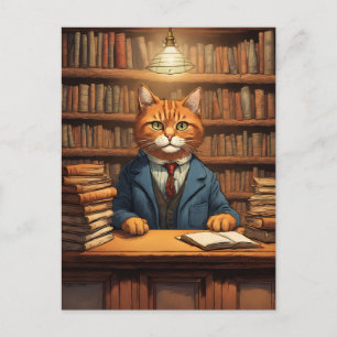 Bibliothekskatze #20 Postkarte