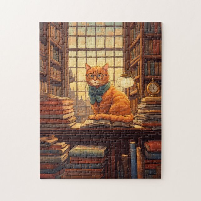 Bibliothekskatze #4 Puzzle (Vertikal)