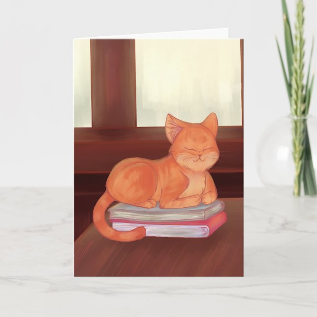 Bibliothekskatze Karte (Vorderseite)