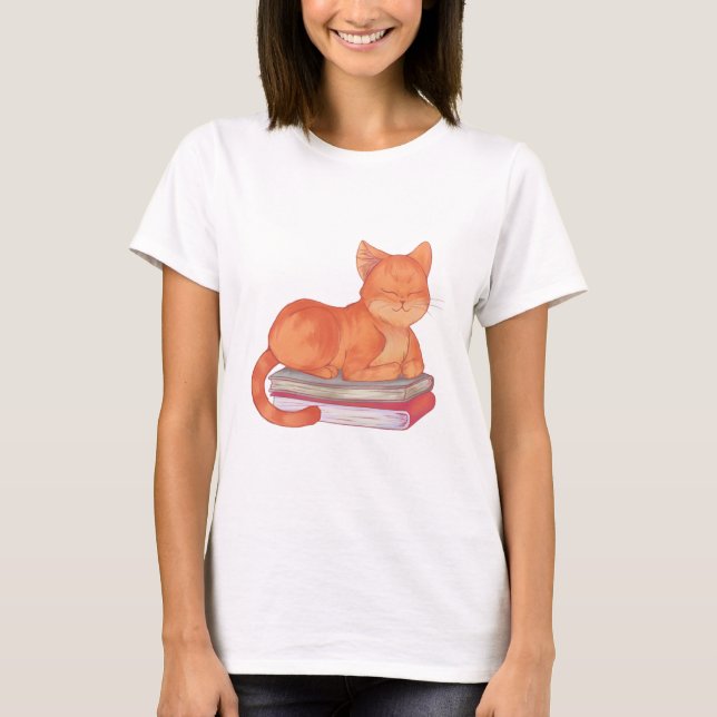Bibliothekskatze T-Shirt (Vorderseite)