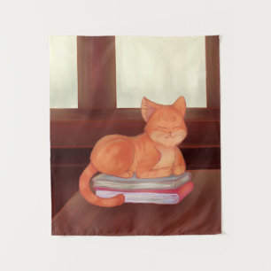 Bibliothekskatze Wandteppich