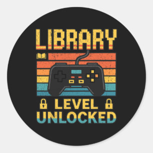 Bibliotheksliebhaber Lehrer Lustiges Videospiel Zu Runder Aufkleber