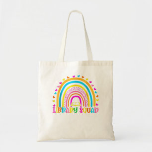 Bibliotheksquad Rainbow Teacher Librarian Bookworm Tragetasche