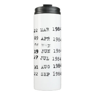 Bibliotheksstempel Fälligkeitsdatum 1984 Thermosbecher