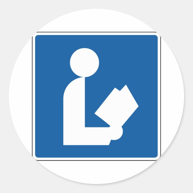 Bibliotheksstraße Runder Aufkleber (Vorderseite)