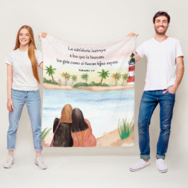 Biblische Motivationsverse auf Spanisch Fleecedecke