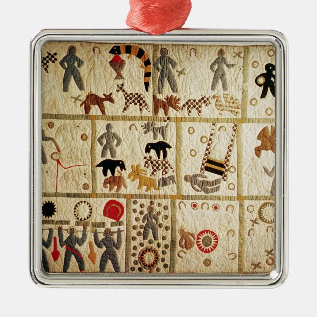 Biblische Steppdecke, Virginia Silbernes Ornament (Vorne)
