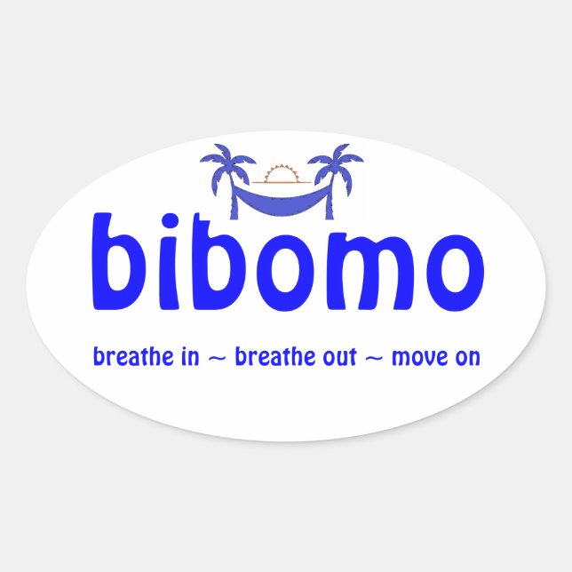 Bibomo Oval Sticker - Blau (4 pk) (Vorderseite)