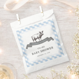 Bibs & Ribs GRILLEN Rustic Blue Gingham Baby Showe Geschenktütchen