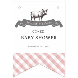 Bibs & Ribs GRILLEN Rustic Pink Gingham Kinderdusc Wimpelkette