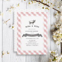 Bibs & Ribs Rustik Rosa Gingham Co-Ed Babyparty-Ei