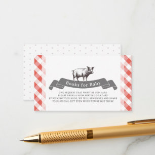 Bibs & Ribs Rustikale Rote Gingham-Bücher für Baby Begleitkarte