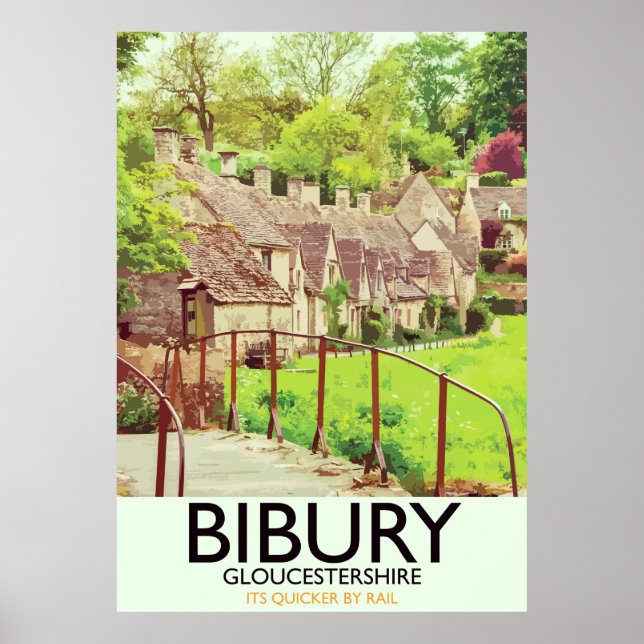 Bibury Gloucestershire Vintage Reiseplakat Poster (Vorne)
