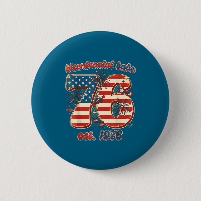 Bicentennial-Schatz 50. Geburtstag Frauen Vintage  Button (Vorderseite)