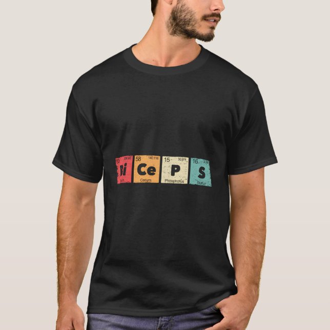 Biceps Periodic Table Elements Bodybuilding T-Shirt (Vorderseite)